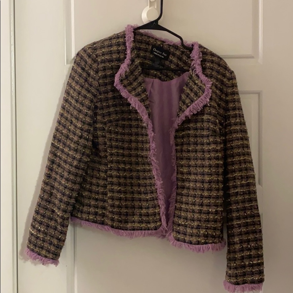 Tweed purple coat